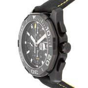  Shop Authentic Tag Heuer Aquaracer Chronograph PVD Black Dial Black Nylon Strap Watch for Men - CAY218A.FC6361 - Luxxuri