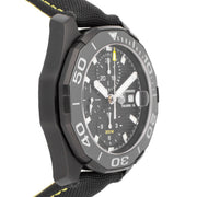  Shop Authentic Tag Heuer Aquaracer Chronograph PVD Black Dial Black Nylon Strap Watch for Men - CAY218A.FC6361 - Luxxuri