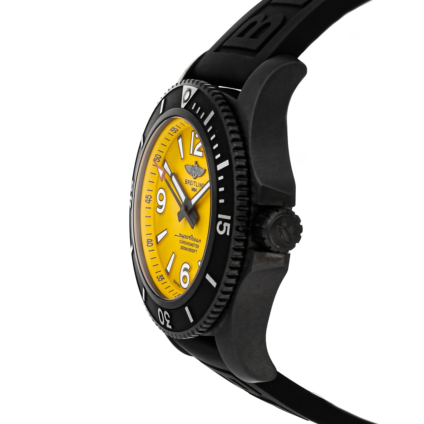 Shop Authentic Breitling Superocean Automatic 46mm Yellow Dial Black Rubber Strap Watch for Men - M17368D71I1S1 - Luxxuri