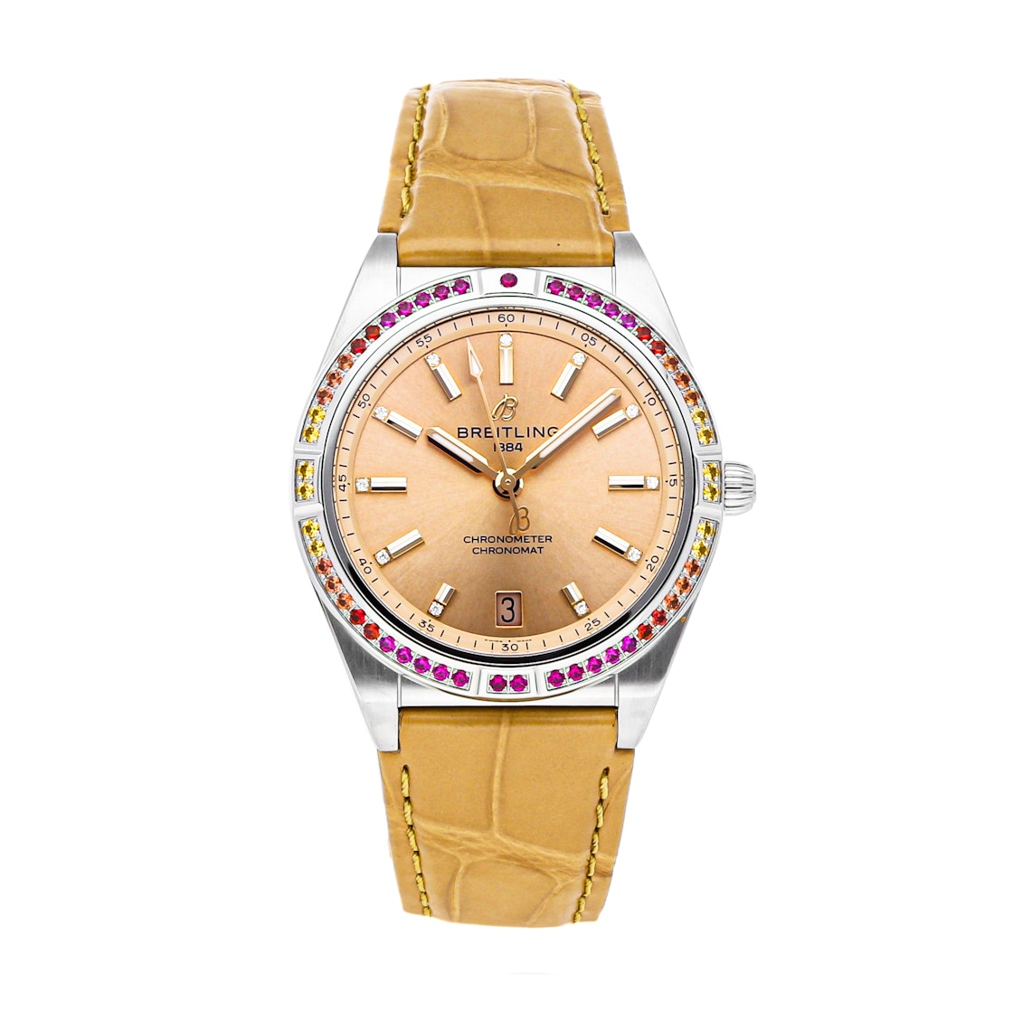  Shop Authentic Breitling Chronomat Automatic 36 South Sea Brown Dial Brown Leather Strap Watch for Women - A10380611A1P1 - Luxxuri