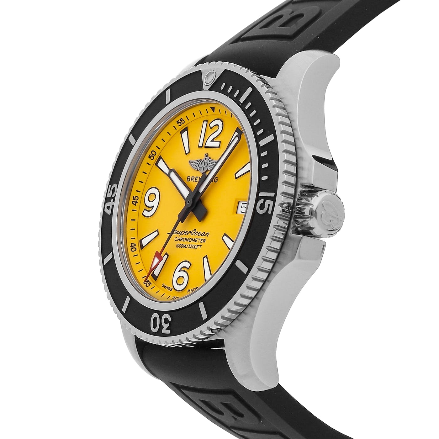  Shop Authentic Breitling Superocean Automatic 44mm Yellow Dial Black Rubber Strap Watch for Men - A17367021I1S1 - Luxxuri