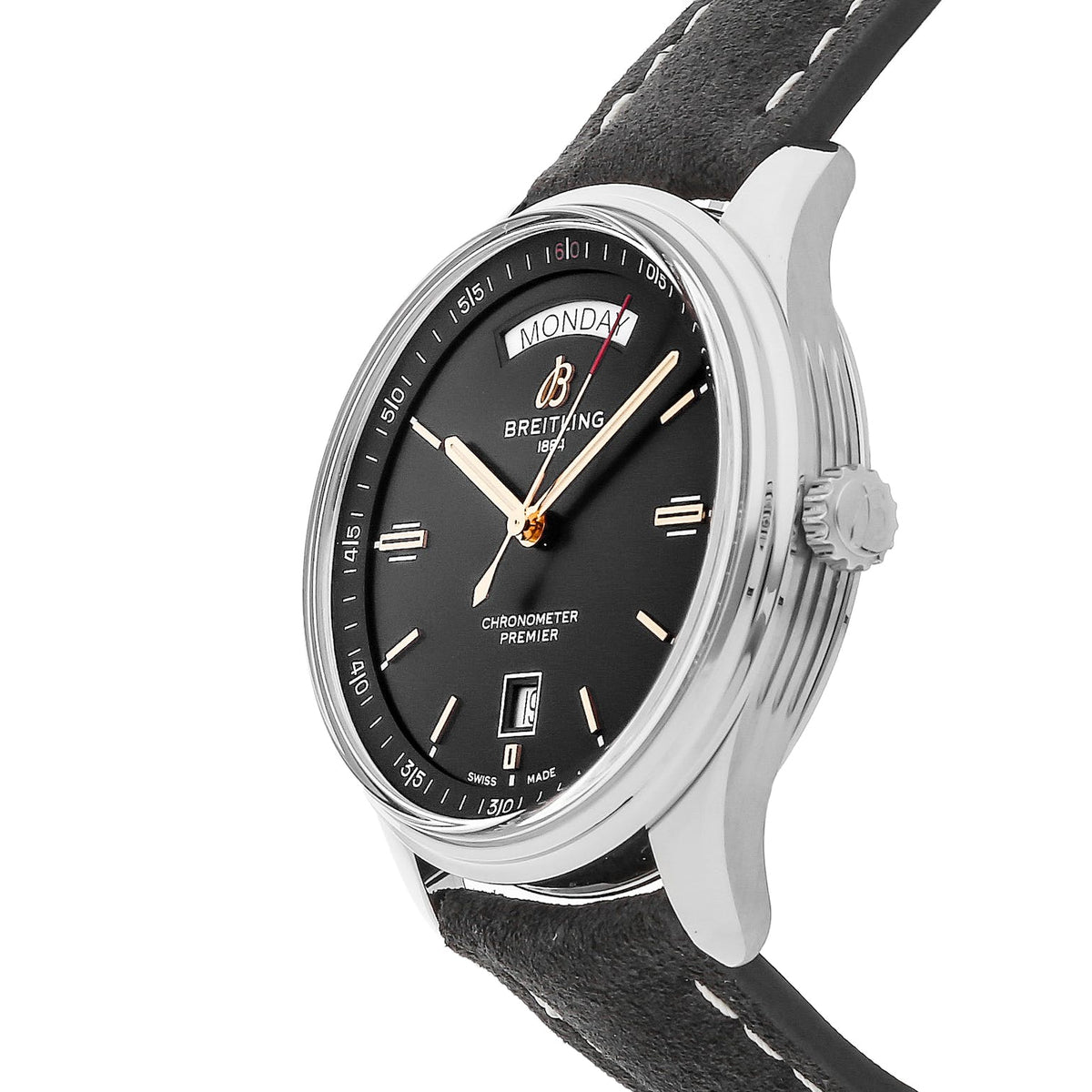  Shop Authentic Breitling Premier Automatic 40mm Day & Date Black Dial Black Strap Mens Watch - A45340241B1X1 - Luxxuri