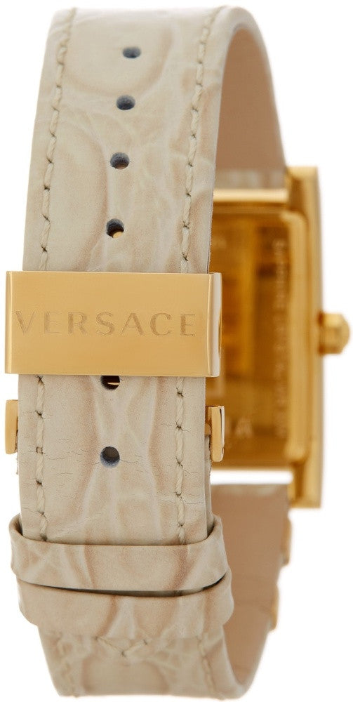  Shop Authentic Versace DV-25 Gold Dial Off White Leather Strap Watch for Women - VQF030015 - Luxxuri