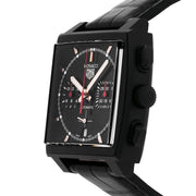  Shop Authentic Tag Heuer Monaco Automatic Chronograph Black Dial Black Leather Strap Watch for Men - CBL2180.FC6497 - Luxxuri