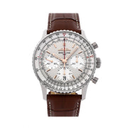  Shop Authentic Breitling Navitimer B01 Chronograph 41 White Dial Brown Leather Strap Watch for Men - AB0139211G1P1 - Luxxuri