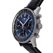  Shop Authentic Breitling Navitimer B01 Chronograph 41 Blue Dial Black Leather Strap Watch for Men - AB0139241C1P1 - Luxxuri
