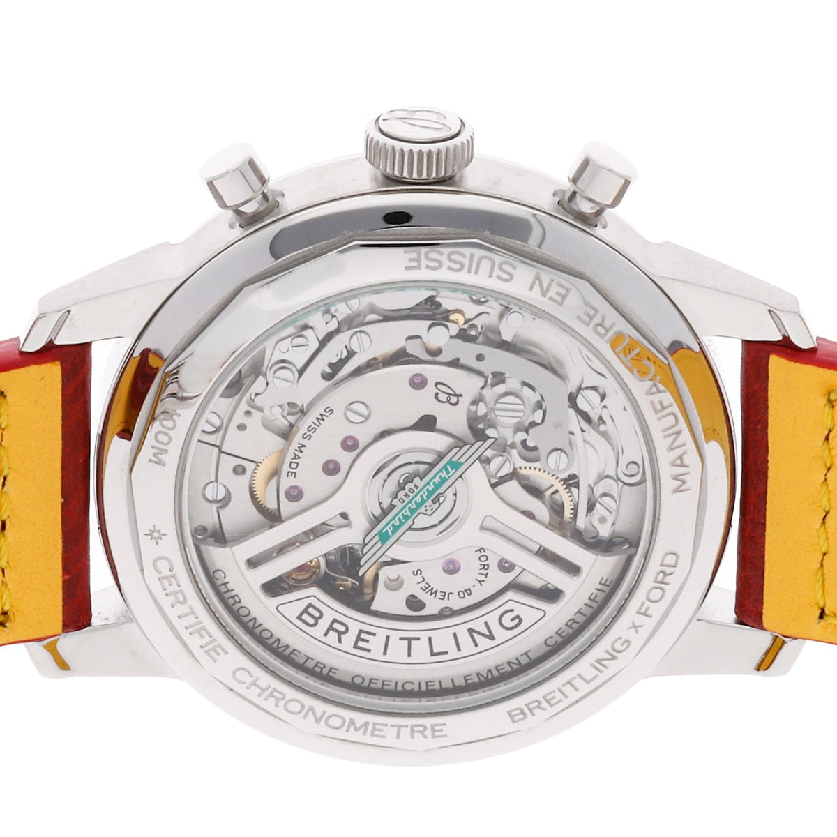  Shop Authentic Breitling Top Time B01 Ford Thunderbird White Dial Red Leather Strap Watch for Men - AB01766A1A1X1 - Luxxuri