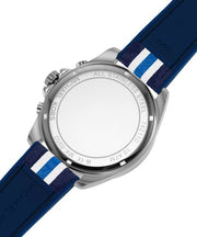  Shop Authentic Michael Kors Brecken Chronograph Blue Dial Two Tone PVC Strap Watch For Men - MK8950 - Luxxuri