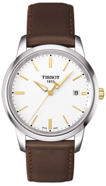  Shop Authentic Tissot T Classic Dream White Dial Brown Leather Strap Watch for Men - T033.410.26.011.01 - Luxxuri