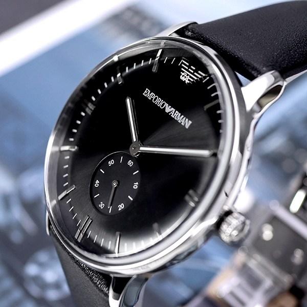  Shop Authentic Emporio Armani Gianni Quartz Black Dial Black Leather Strap Watch For Men - AR0382 - Luxxuri