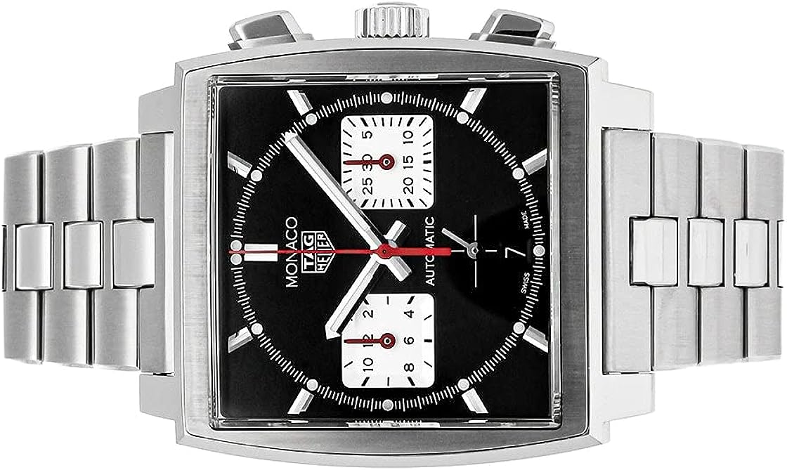  Shop Authentic Tag Heuer Monaco Automatic Chronograph Black Dial Silver Steel Strap Watch for Men - CBL2113.BA0644 - Luxxuri
