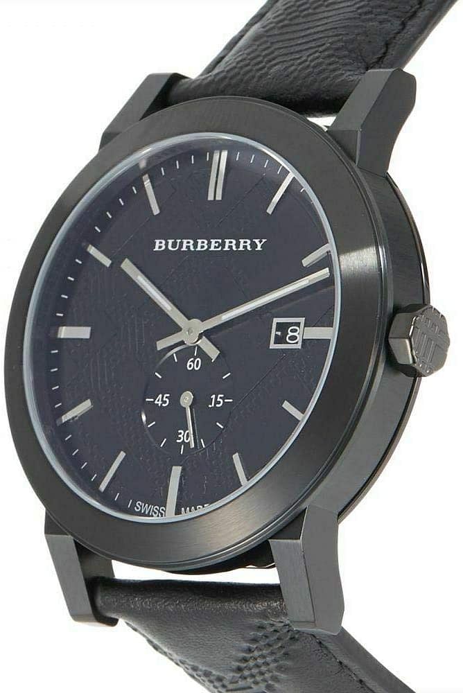  Shop Authentic Burberry The City Black Dial Black Leather Strap Watch for Men - BU9906 - Luxxuri