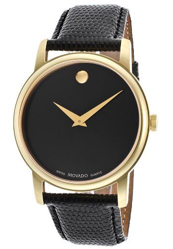  Shop Authentic Movado Museum Black Dial Black Leather Strap Watch For Men - 2100005 - Luxxuri