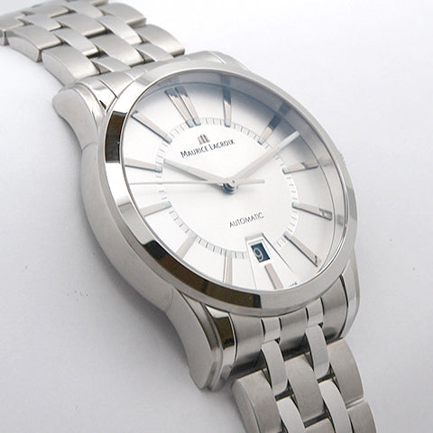  Shop Authentic Maurice Lacroix Pontos Date Automatic Silver Dial Silver Steel Strap Watch For Men - PT6148-SS002-130 - Luxxuri