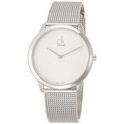  Shop Authentic Calvin Klein Minimal White Dial Silver Mesh Bracelet Watch for Men - K3M2112Y - Luxxuri