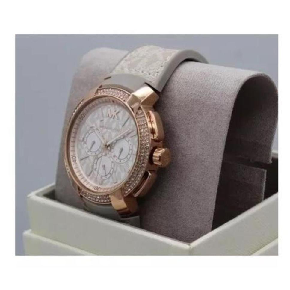  Shop Authentic Michael Kors Sidney Chronograph White Dial Beige Leather Strap Watch For Women - MK6949 - Luxxuri