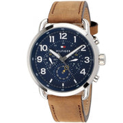  Shop Authentic Tommy Hilfiger Briggs Chronograph Blue Dial Brown Leather Strap Watch for Men - 1791424 - Luxxuri