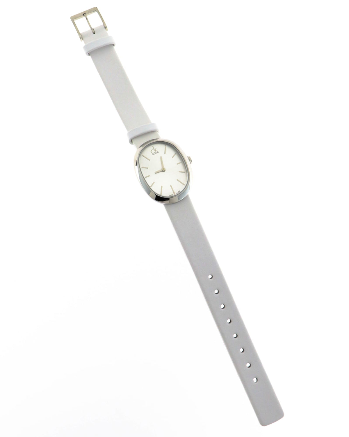  Shop Authentic Calvin Klein Incentive White Dial White Leather Strap Watch for Women - K3P231L6 - Luxxuri