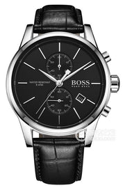 Shop Authentic Hugo Boss Jet Black Dial Black Leather Strap Watch for Men - 1513279 - Luxxuri
