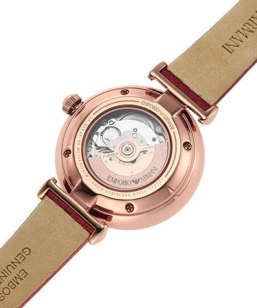  Shop Authentic Emporio Armani Gianni T-Bar Mother of Pearl White Dial Red Leather Strap Watch For Women - AR60048 - Luxxuri
