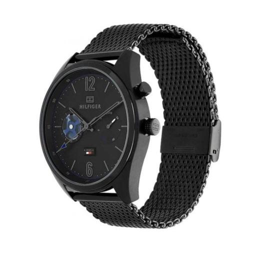  Shop Authentic Tommy Hilfiger Deacon Analog Black Dial Black Mesh Bracelet Watch for Men - 1791547 - Luxxuri