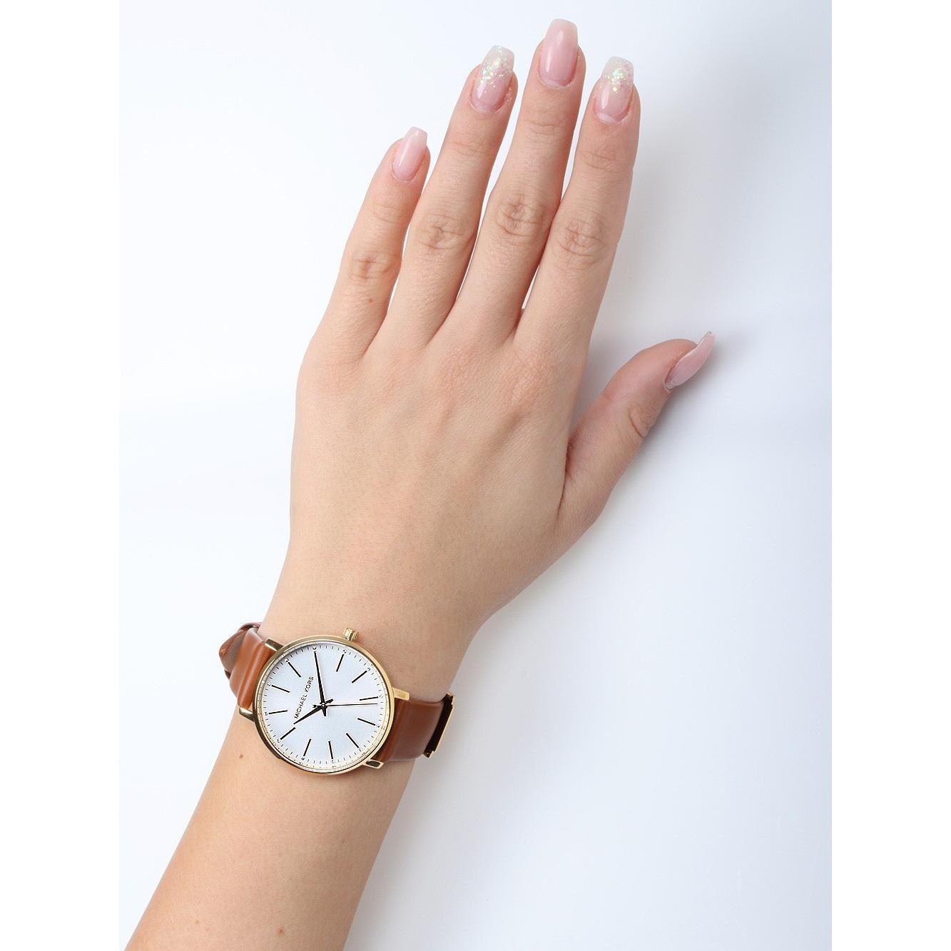  Shop Authentic Michael Kors Pyper Quartz Silver Dial Brown Leather Watch For Women - MK2740 - Luxxuri