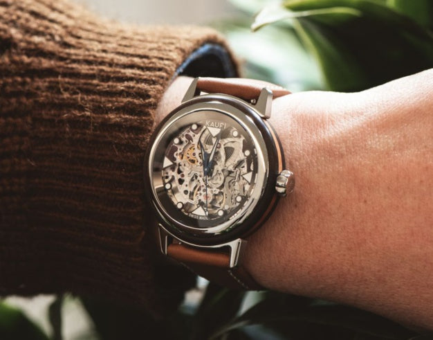 Shop Authentic Fossil Boyfriend Automatic Skeleton Silver Dial Brown Leather Strap Watch for Women - ME3109 - Luxxuri