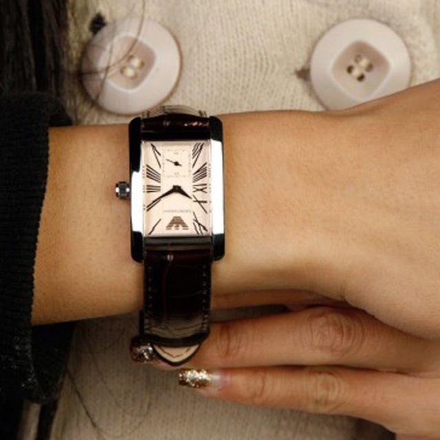  Shop Authentic Emporio Armani Classic Beige Dial Brown Leather Strap Watch For Women - AR0155 - Luxxuri