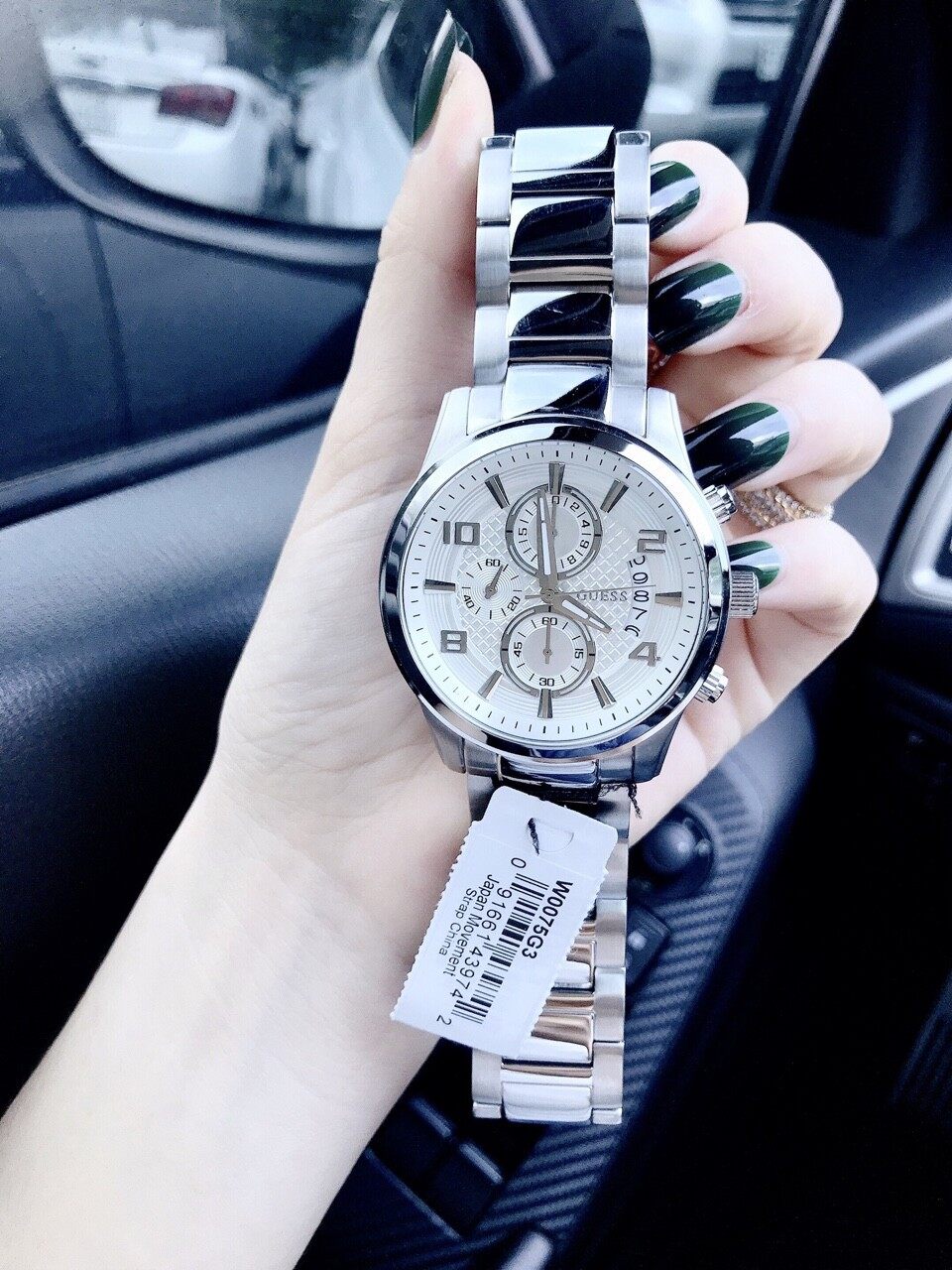  Shop Authentic Guess Exec Quartz Silver Dial Silver Steel Strap Watch for Men - W0075G3 - Luxxuri