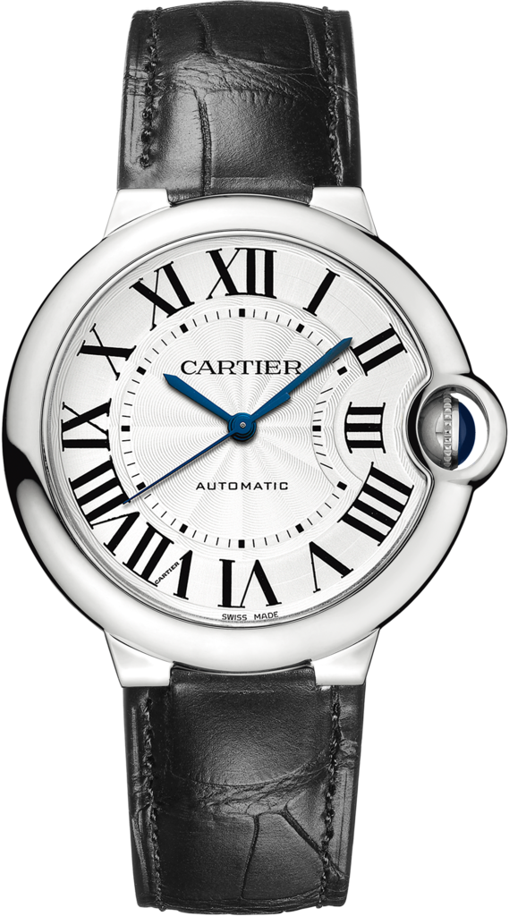  Shop Authentic Cartier Ballon Bleu De Cartier Silver Dial Black Leather Strap Watch for Women - WSBB0028 - Luxxuri