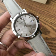  Shop Authentic Burberry Heritage Grey Dial Beige Leather Strap Unisex Watch - BU1754 - Luxxuri