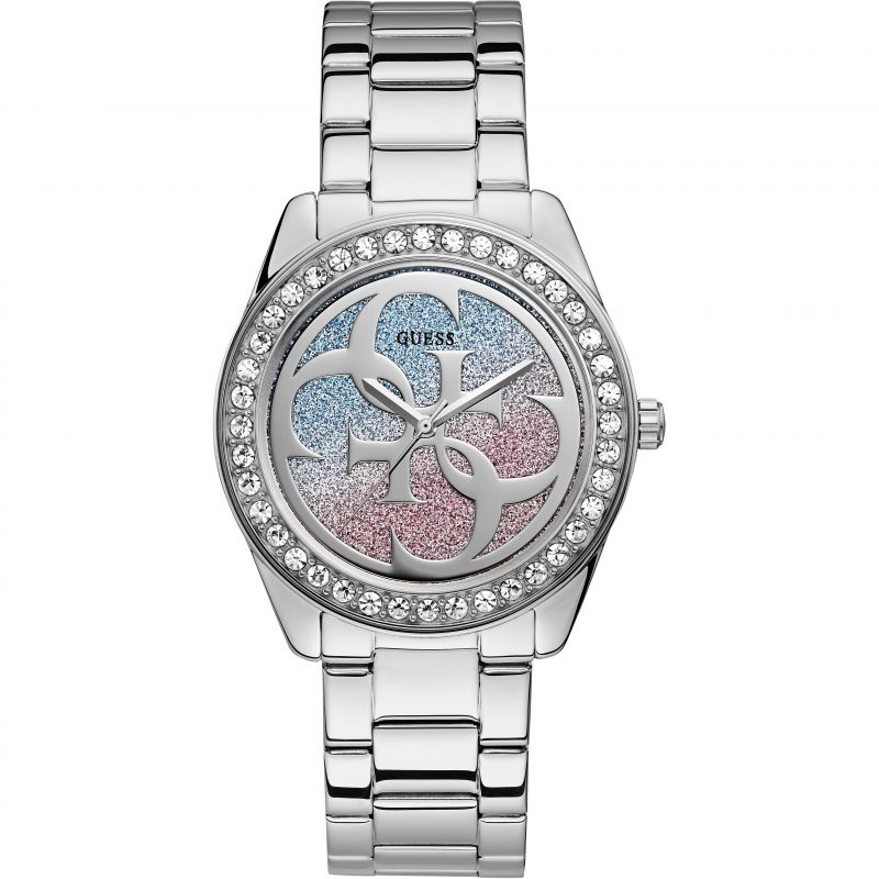  Shop Authentic Guess G Twist Diamonds Silver Dial Silver Steel Strap Watch For Women - W1201L1 - Luxxuri