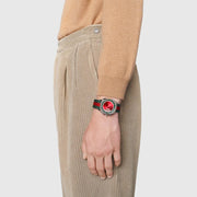  Shop Authentic Gucci Grip Quartz Chronograph Red Dial Two Tone NATO Strap Watch for Men - YA157304 - Luxxuri