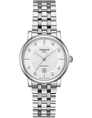  Shop Authentic Tissot T Classic Carson Premium White Diamonds Dial Silver Steel Strap Watch for Women - T1222071103600 - Luxxuri