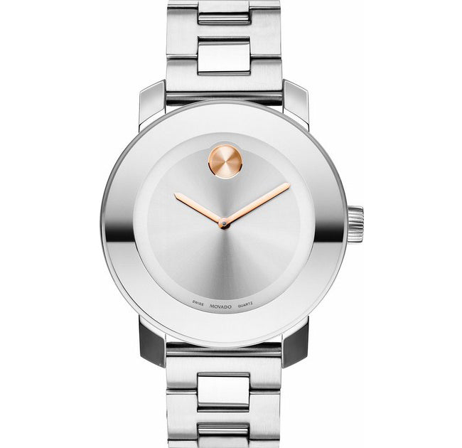  Shop Authentic Movado Bold Silver Dial Silver Steel Strap Watch For Women - 3600084 - Luxxuri