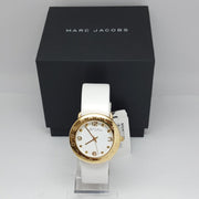  Shop Authentic Marc Jacobs Amy White Dial White Leather Strap Watch for Women - MBM1150 - Luxxuri