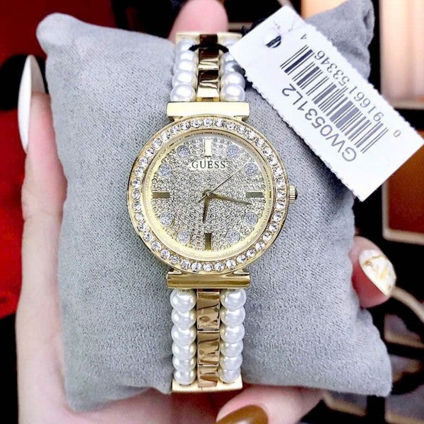  Shop Authentic Guess Gala Diamonds Gold Dial Two Tone Steel Strap Watch for Women - GW0531L2 - Luxxuri