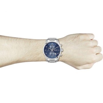  Shop Authentic Hugo Boss Skymaster Blue Dial Silver Steel Strap Watch for Men - 1513784 - Luxxuri