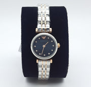  Shop Authentic Emporio Armani Gianni T Bar Quartz Blue Dial Two Tone Steel Strap Watch For Women - AR11222 - Luxxuri