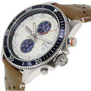  Shop Authentic Fossil Wakefield Chronograph Cream Dial Brown Leather Strap Watch for Men - CH2951 - Luxxuri