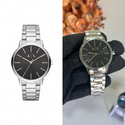  Shop Authentic Armani Exchange Cayde Analog Black Dial Silver Steel Strap Watch For Men - AX2700 - Luxxuri