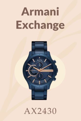  Shop Authentic Armani Exchange Hampton Chronograph Blue Dial Blue Steel Strap Watch For Men - AX2430 - Luxxuri