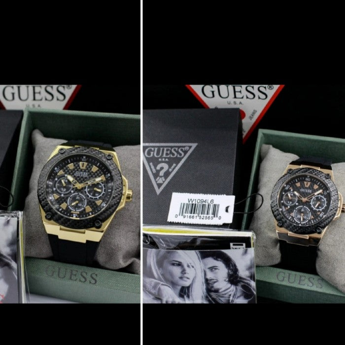  Shop Authentic Guess Zena Chronograph Black Dial Black Rubber Strap Watch For Women - W1094L6 - Luxxuri
