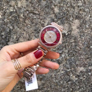  Shop Authentic Michael Kors Caitlin Red Dial Rose Gold Stainless Steel Strap Watch for Women - MK3377 - Luxxuri