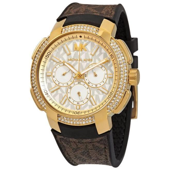  Shop Authentic Michael Kors Sidney Multifunction White Dial Brown Leather Strap Watch For Women - MK6948 - Luxxuri