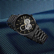 Shop Authentic Armani Exchange Cayde Chronograph Black Dial Black Steel Strap Watch for Men - AX2748 - Luxxuri