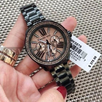  Shop Authentic Michael Kors Wren Chronograph Gold Diamonds Dial Black Steel Strap Watch for Women - MK5879 - Luxxuri