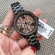  Shop Authentic Michael Kors Wren Chronograph Gold Diamonds Dial Black Steel Strap Watch for Women - MK5879 - Luxxuri