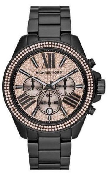  Shop Authentic Michael Kors Wren Chronograph Gold Dial Black Steel Strap Watch for Women - MK5961 - Luxxuri