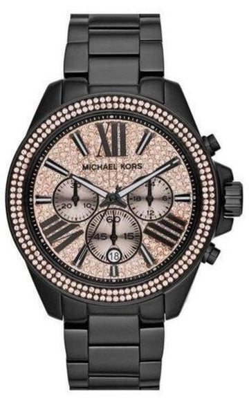  Shop Authentic Michael Kors Wren Chronograph Gold Dial Black Steel Strap Watch for Women - MK5961 - Luxxuri
